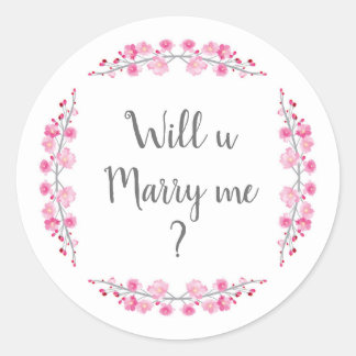 Wil je met me trouwen? Kersenbloesem bloesem  Ronde Sticker