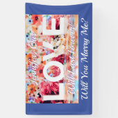 Wil je met me trouwen? Love Photo Name Message Med Spandoek (Verticaal)