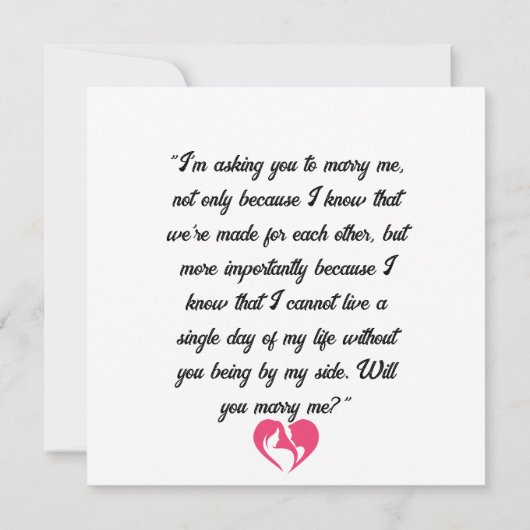 Wil je met me trouwen? Mijn lieve schat Notitiekaartje (Achterkant)