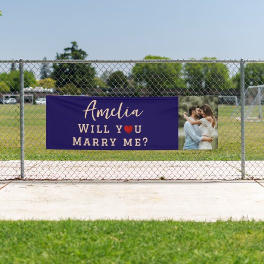Wil je met me trouwen Romantisch voorstel Foto Spandoek (Insitu)