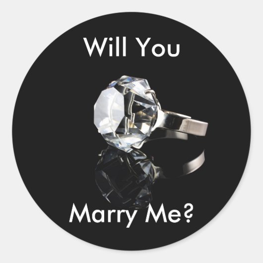 Wil je met me trouwen? ronde sticker (Voorkant)