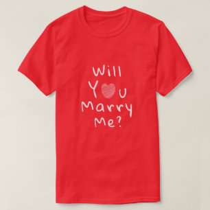 Wil je met me trouwen? Rood romantisch hart T-shirt