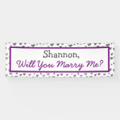 Wil je met me trouwen, Silver Hearts? Spandoek (Horizontaal)