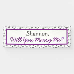 Wil je met me trouwen, Silver Hearts? Spandoek