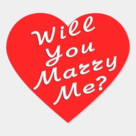 Wil je met me trouwen? Sticker (Voorkant)