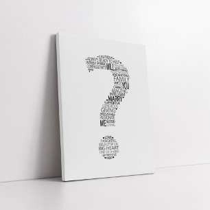 Wil je met me trouwen typografie? canvas afdruk