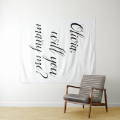 Wil je met me trouwen verlovingsachtergrondtapijt wandkleed (In Situ (horizontaal))