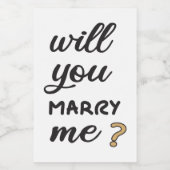 Wil je met me trouwen? voedselcontainer etiket (Enkel label)