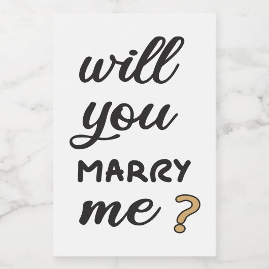 Wil je met me trouwen? voedselcontainer etiket (Enkel label)