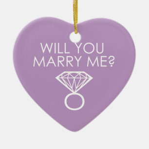 Wil je met me trouwen? voorstel diamanten ring keramisch ornament