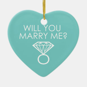 Wil je met me trouwen? voorstel diamanten ring keramisch ornament