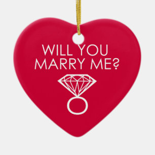Wil je met me trouwen? voorstel diamanten ring keramisch ornament