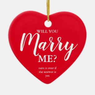 Wil je met me trouwen? voorstel voor kerstmis keramisch ornament
