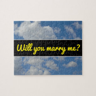 Wil je met me trouwen?; White/Grey Clouds en Blue  Legpuzzel