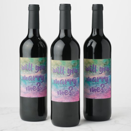 Wil je met me trouwen wijn fles label wijn etiket (Flessen)