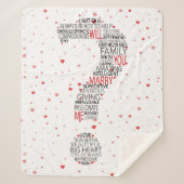 Wil je met me trouwen? Woordwolk met rode harten Sherpa Deken (Voorkant)