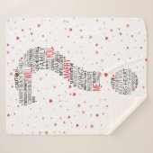 Wil je met me trouwen? Woordwolk met rode harten Sherpa Deken (Voorkant (horizontaal))