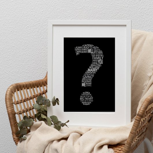 Wil je met me trouwen Word Cloud Poster? Poster