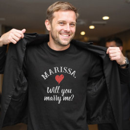 Wil je met mij trouwen Gepersonaliseerde Naam Voor T-shirt
