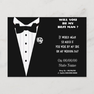 Wil je mijn beste man ? mijn bruidsjonkers zijn? uitnodiging briefkaart