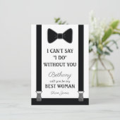 Wil je mijn beste vrouw zijn - Tuxedo Stropdas Bra Kaart (Staand voorkant)