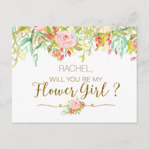 Wil je mijn bloemenmeisje zijn - Bruidsmeisje kaar Kaart