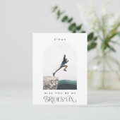 Wil je mijn Bridesman zijn Minimale Foto Moderne B Briefkaart (Staand voorkant)