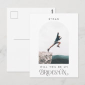 Wil je mijn Bridesman zijn Minimale Foto Moderne B Briefkaart (Voorkant / Achterkant)