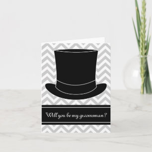 Wil je mijn bruidsjonker zijn kaart Chevron & ho