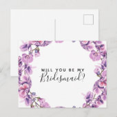 Wil je mijn bruidsmeisje briefkaart ultraviolet zi (Voorkant / Achterkant)