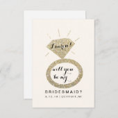 Wil je mijn bruidsmeisje Kaart - Glit Diamond FabW (Voorkant / Achterkant)