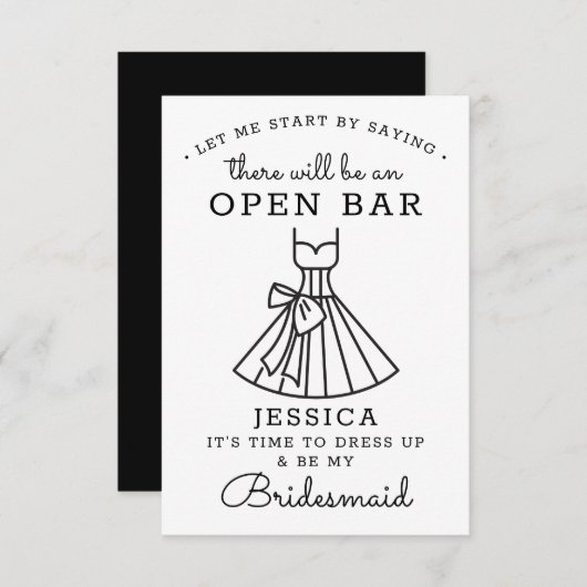 Wil je mijn bruidsmeisje Kaart zijn? (Voorkant / Achterkant)