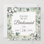 Wil je mijn bruidsmeisje rustieke houten Kaart zij (Voorkant)