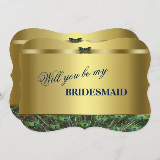 Wil je mijn bruidsmeisje zijn? Aangepaste gouden p Kaart (Voorkant / Achterkant)