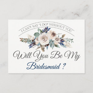 Wil je mijn bruidsmeisje zijn   Boho Floral Kaart
