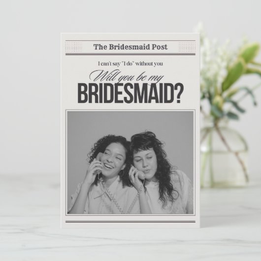 wil je mijn bruidsmeisje zijn bruidsmeisje voorste kaart (Staand voorkant)