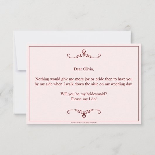 Wil je mijn bruidsmeisje zijn? Drie liegen bruidsm (Achterkant)