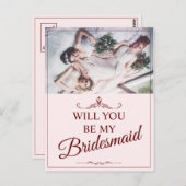 Wil je mijn bruidsmeisje zijn? Drie liegen bruidsm Briefkaart (Voorkant / Achterkant)