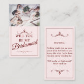 Wil je mijn bruidsmeisje zijn? Drie liegen bruidsm Informatiekaartje (Voorkant / Achterkant)
