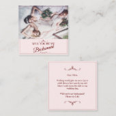 Wil je mijn bruidsmeisje zijn? Drie liegen bruidsm Informatiekaartje (Voorkant / Achterkant)