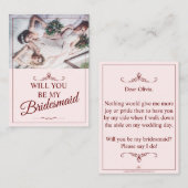 Wil je mijn bruidsmeisje zijn? Drie liegen bruidsm Informatiekaartje (Voorkant / Achterkant)