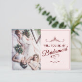 Wil je mijn bruidsmeisje zijn? Drie liegen bruidsm Informatiekaartje (Staand voorkant)