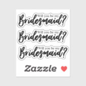 Wil je mijn bruidsmeisje zijn handgeschreven sticker (Vel)