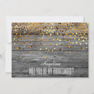 Wil je mijn bruidsmeisje zijn? houten achtergrond kaart