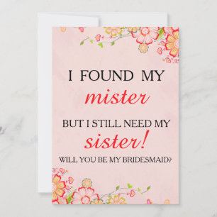 Wil je mijn bruidsmeisje zijn? kaart