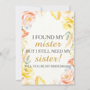 Wil je mijn bruidsmeisje zijn? kaart