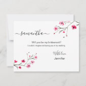 Wil je mijn bruidsmeisje zijn Kersenbloesem bruilo Kaart (Achterkant)