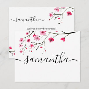 Wil je mijn bruidsmeisje zijn Kersenbloesem bruilo Kaart