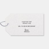 Wil je mijn bruidsmeisje zijn? Modern script Cadeaulabel (Achterkant Horizontaal)