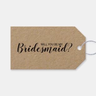 Wil je mijn bruidsmeisje zijn? Modern Script Gift  Cadeaulabel